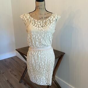 Sophie Max Ivory Dress Size Small Leaf Design